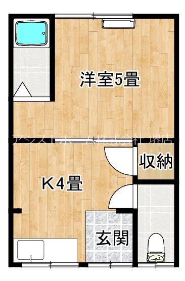 岩崎文化(1K/1階)の間取り写真