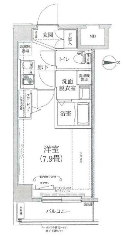 ティモーネ深川リーヴァ(1K/2階)の間取り写真