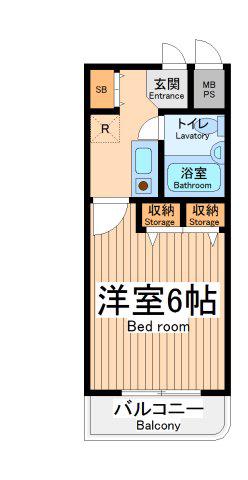 ライオンズプラザ鶴見中央(1K/4階)の間取り写真