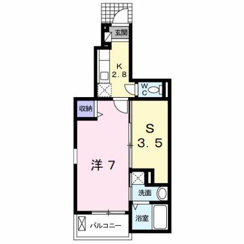 オーブアビタシオンII番館(1K/1階)の間取り写真