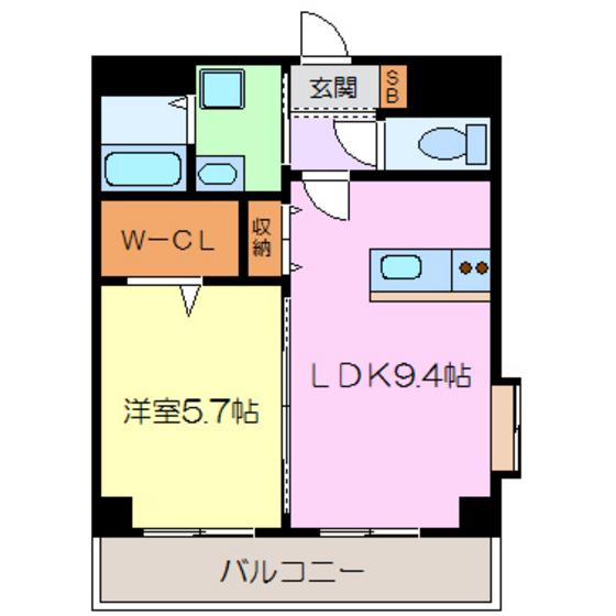 LA PAISIBLE(1LDK/5階)の間取り写真