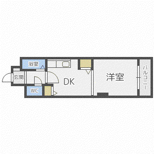 シルキーハイツ裏参道(1DK/4階)の間取り写真