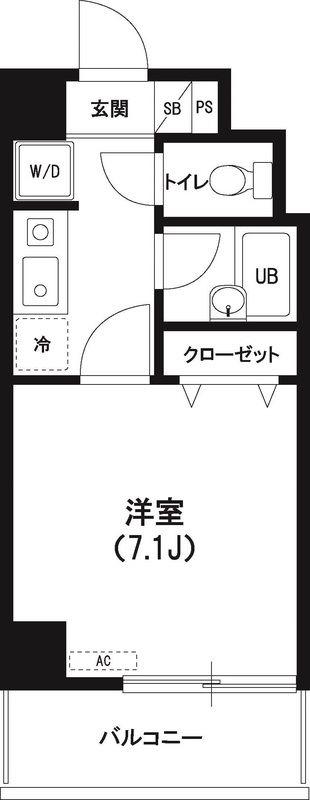 ヴィラクリヤマ(1K/3階)の間取り写真