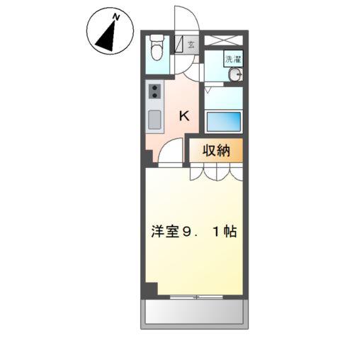 クレストール(1K/2階)の間取り写真