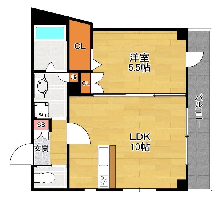 ルーチェ(1LDK/2階)の間取り写真