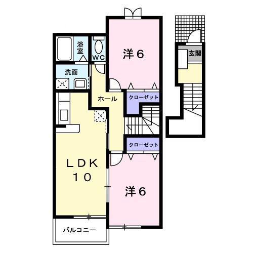 メゾン グレイス(2LDK/2階)の間取り写真