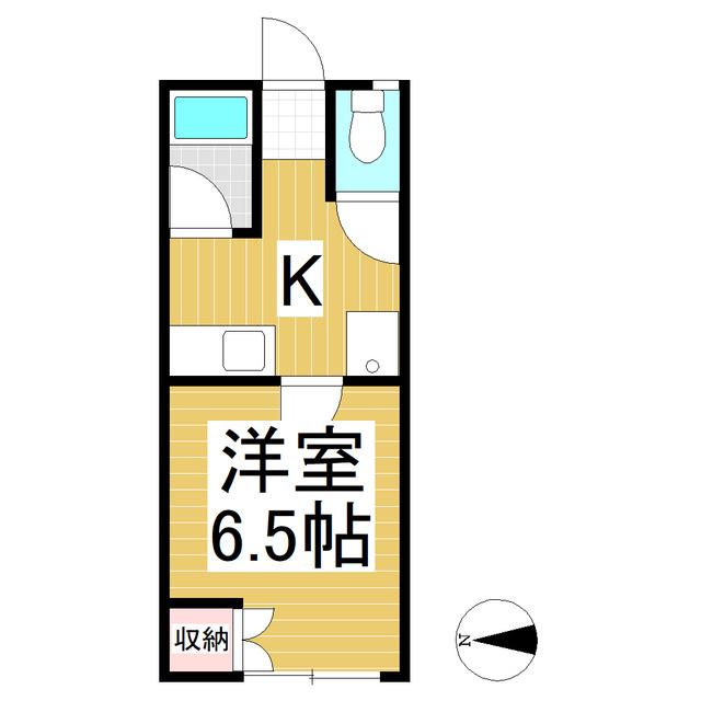 常磐城ビル(1K/2階)の間取り写真