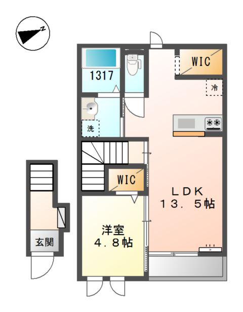アイトピア(1LDK/2階)の間取り写真