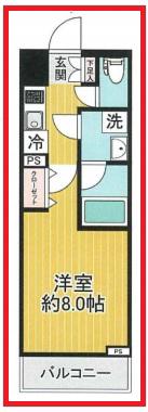 アイル東京スカイツリー弐番館(1K/2階)の間取り写真