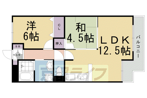 カルム常盤(2LDK/2階)の間取り写真