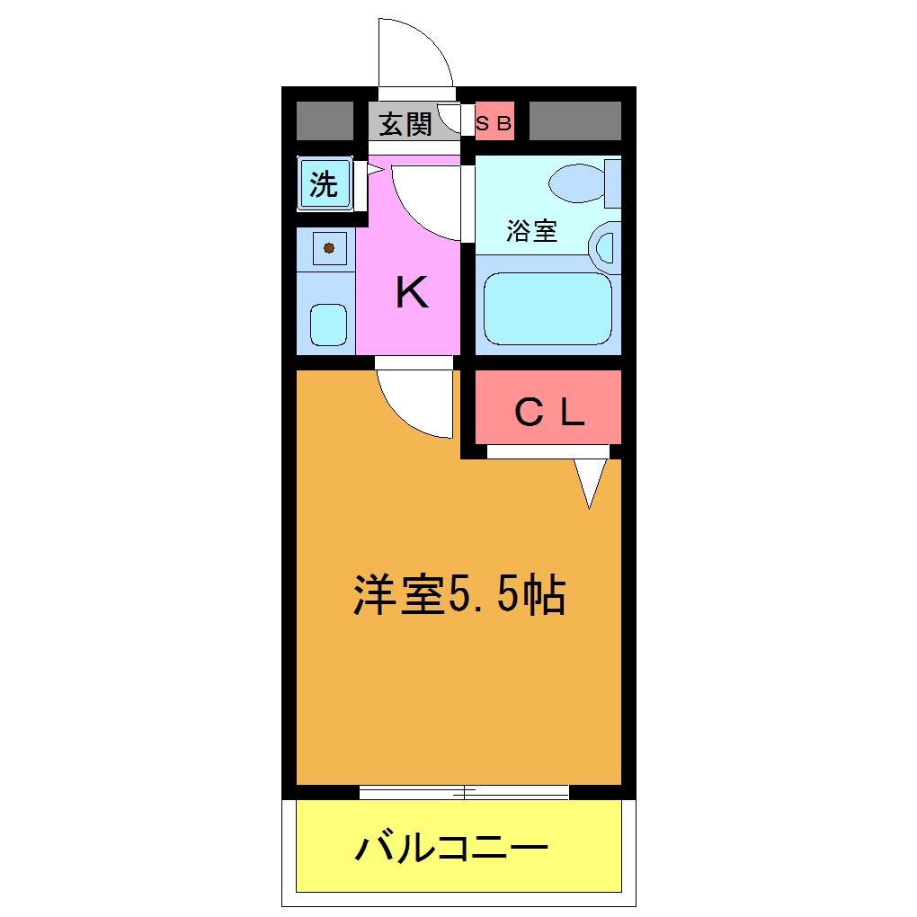 ジョイフル南流山(1K/4階)の間取り写真