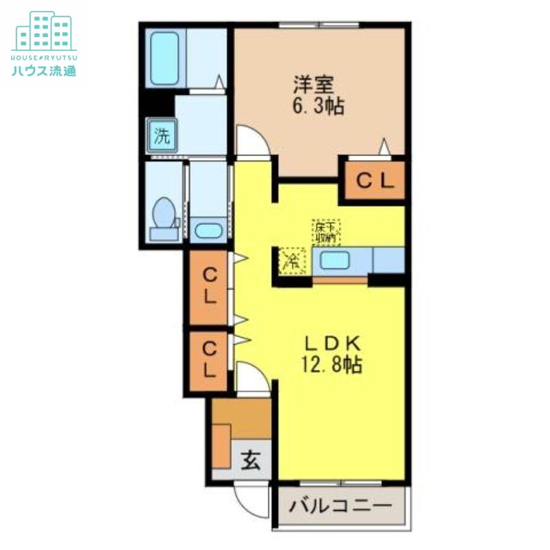 ミルフィーユII(1LDK/1階)の間取り写真