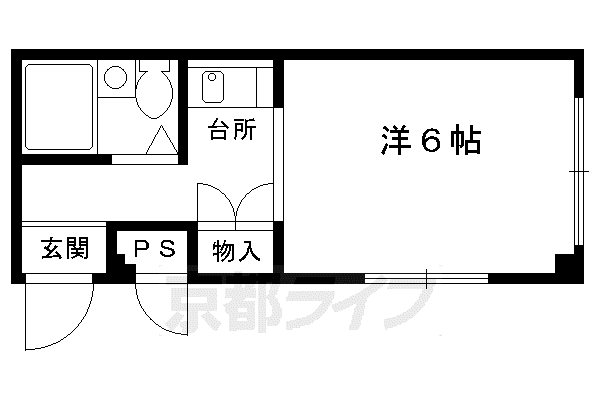 フレグランス新町(1K/3階)の間取り写真