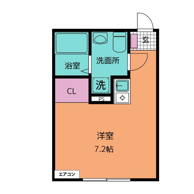 UNIKS平間(ワンルーム/2階)の間取り写真