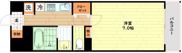 ラナップスクエア東梅田(1K/2階)の間取り写真