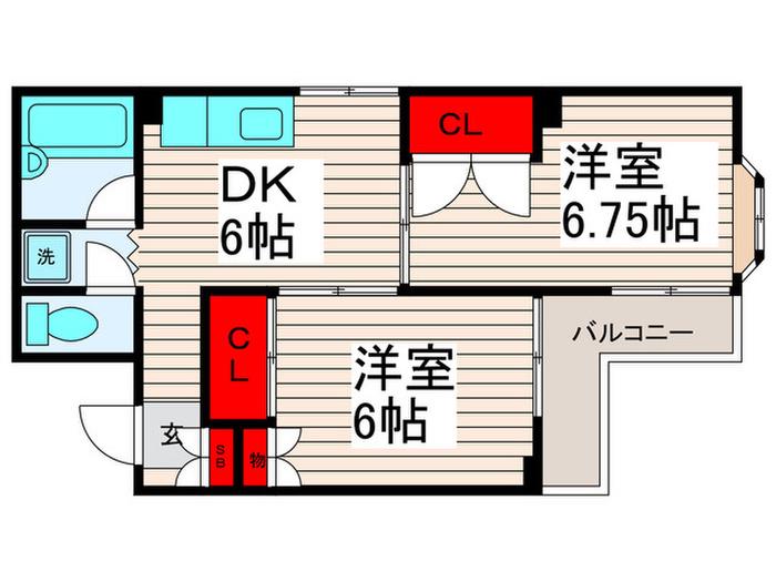 NSハイツ(2DK/2階)の間取り写真