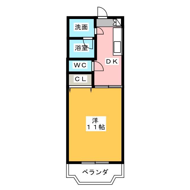 SUN DERAM(1DK/3階)の間取り写真