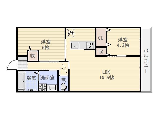 レグルスハイム(2LDK/2階)の間取り写真