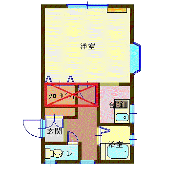 ハイツフローリア(1K/2階)の間取り写真