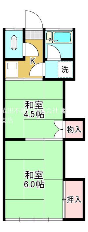 フジコーポ(2K/2階)の間取り写真