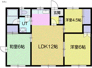 ナチュラルパレス(3LDK/1階)の間取り写真