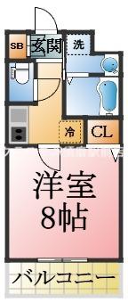 クレアドル須磨(1K/2階)の間取り写真