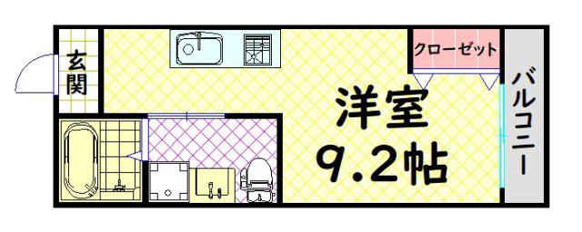 TKアンバーコート宿院(ワンルーム/4階)の間取り写真