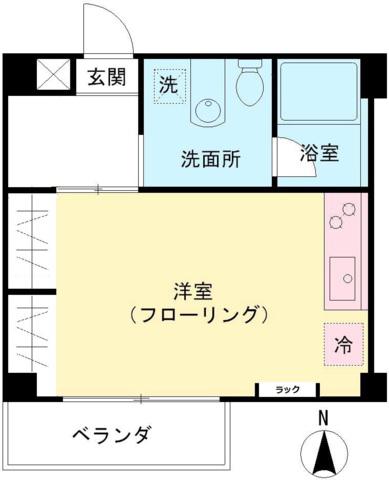 TーXEX S棟(ワンルーム/2階)の間取り写真
