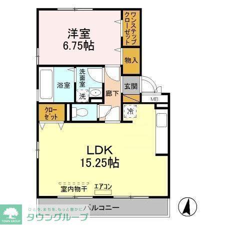 ディアコート(1LDK/2階)の間取り写真