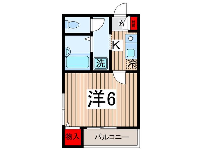 パ-クヒルズ武蔵小山(1K/2階)の間取り写真
