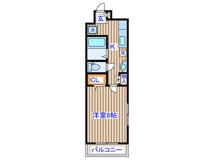STUDIO北仙台(1K/5階)の間取り写真