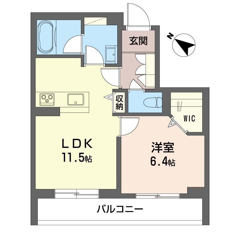 SHM ミア・カーサ ノルテ(1LDK/2階)の間取り写真