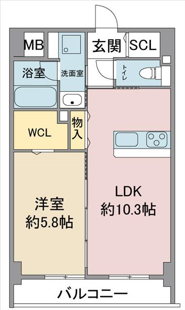 ステーションウエストタワー(1LDK/6階)の間取り写真