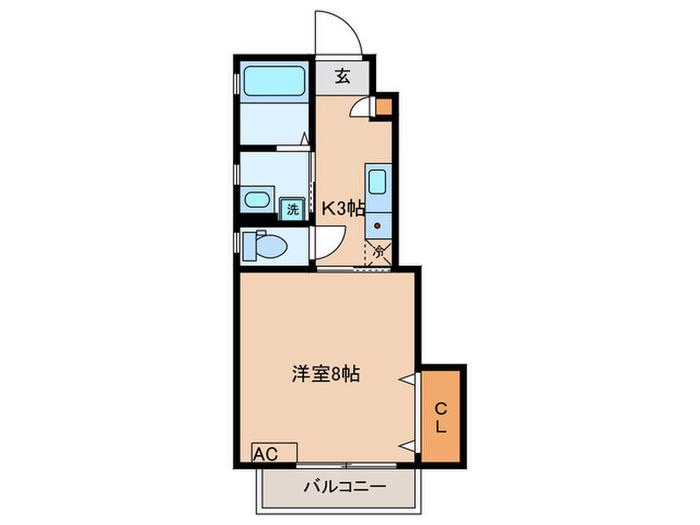 シャルム上北沢(1K/1階)の間取り写真