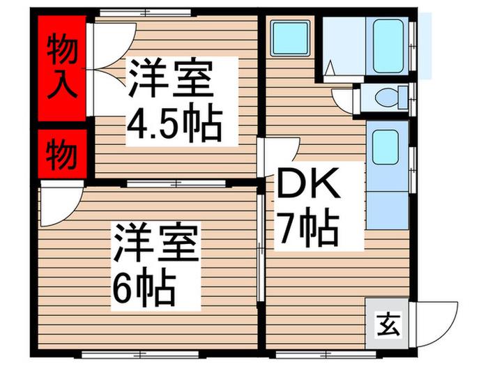 コーポ和光ハウス(2DK/1階)の間取り写真