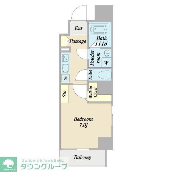 LALLURE(1K/4階)の間取り写真