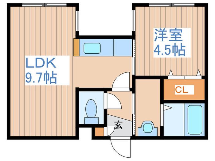 ロワンモンティーニュ(1LDK/2階)の間取り写真
