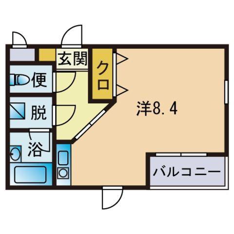 サンシティ姪浜(ワンルーム/2階)の間取り写真