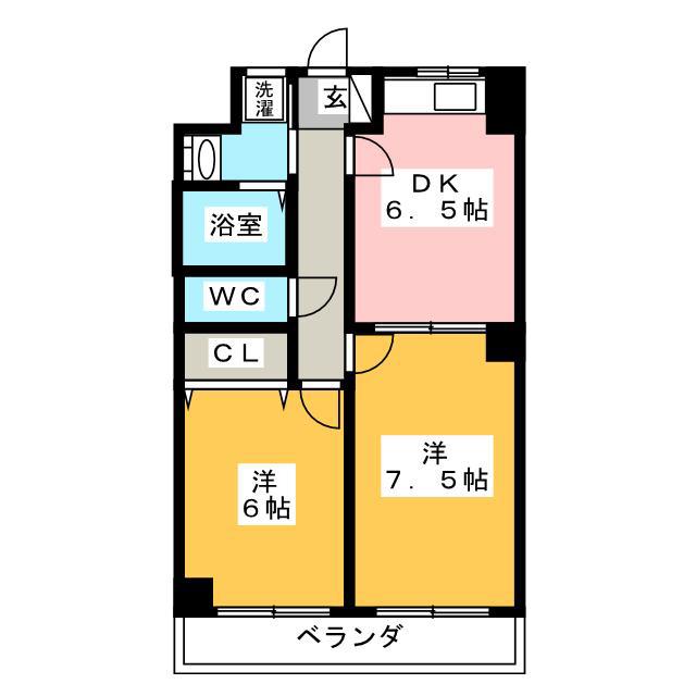 アーバンハイツ光陽II(2DK/3階)の間取り写真