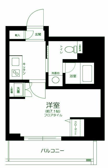 アクサス品川(1K/7階)の間取り写真
