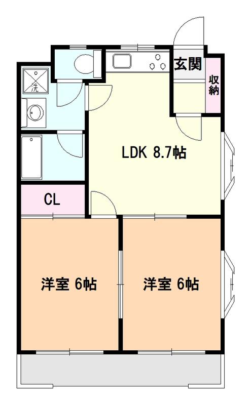 アーバン貫井(2LDK/1階)の間取り写真
