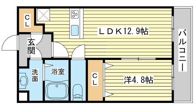 ラフィネコート(1LDK/3階)の間取り写真