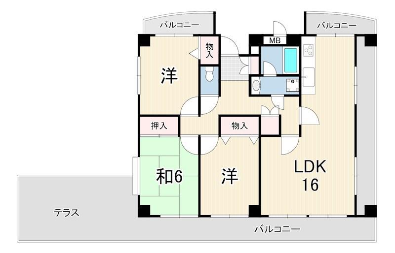 メゾンコトブキ(3LDK/4階)の間取り写真