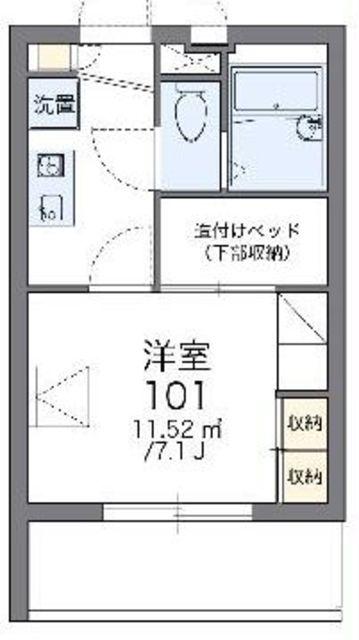 レオパレスクレメント(1K/3階)の間取り写真