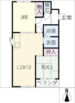 鈴木マンション(2LDK/2階)の間取り写真