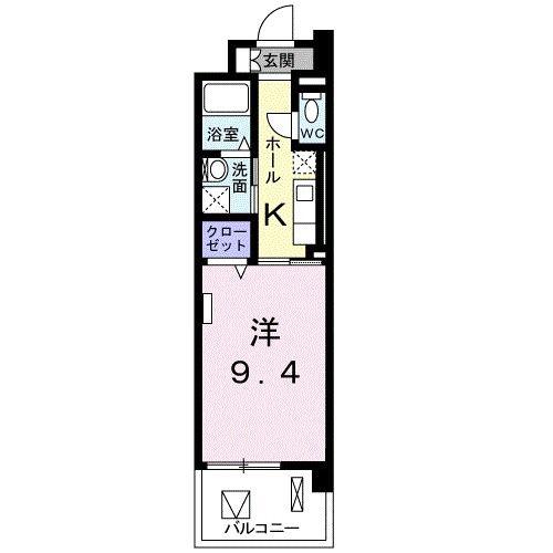 サンリット東郷(1K/3階)の間取り写真