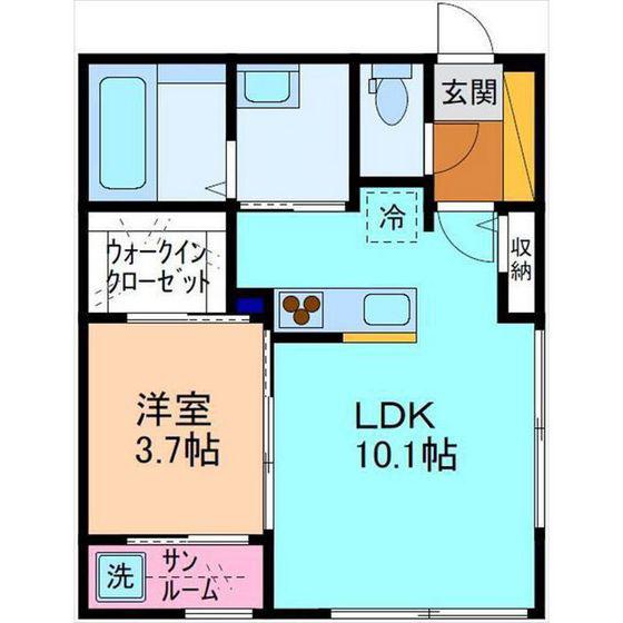 ISARA(1LDK/2階)の間取り写真