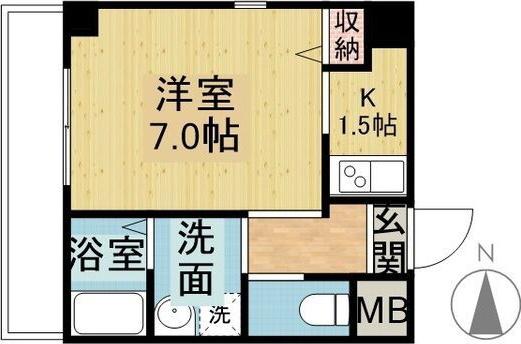 ラ・ミュー藤ヶ丘(1K/4階)の間取り写真