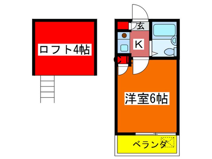ホワイトハイツ豊島A(1K/1階)の間取り写真
