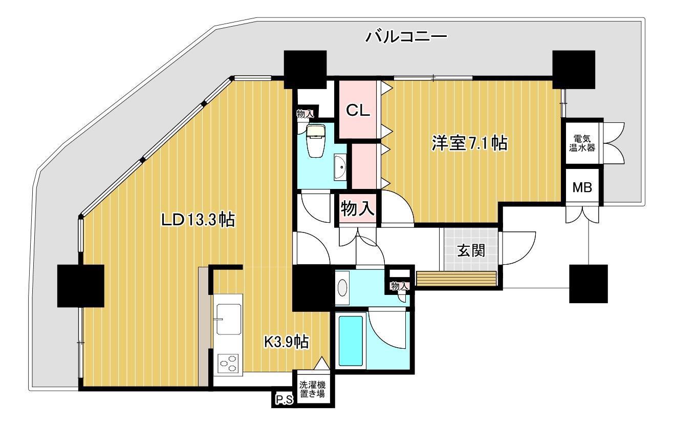 ツインタワー瀬戸大橋タワー31(1LDK/6階)の間取り写真